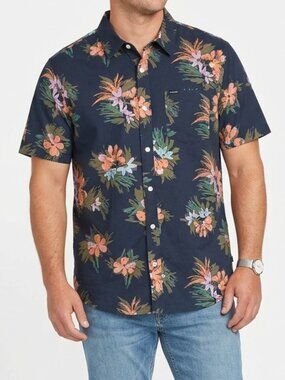 Volcom "Warbler" Short Sleeve Hawaiian Print Cotton Shirt NEW- S. XL